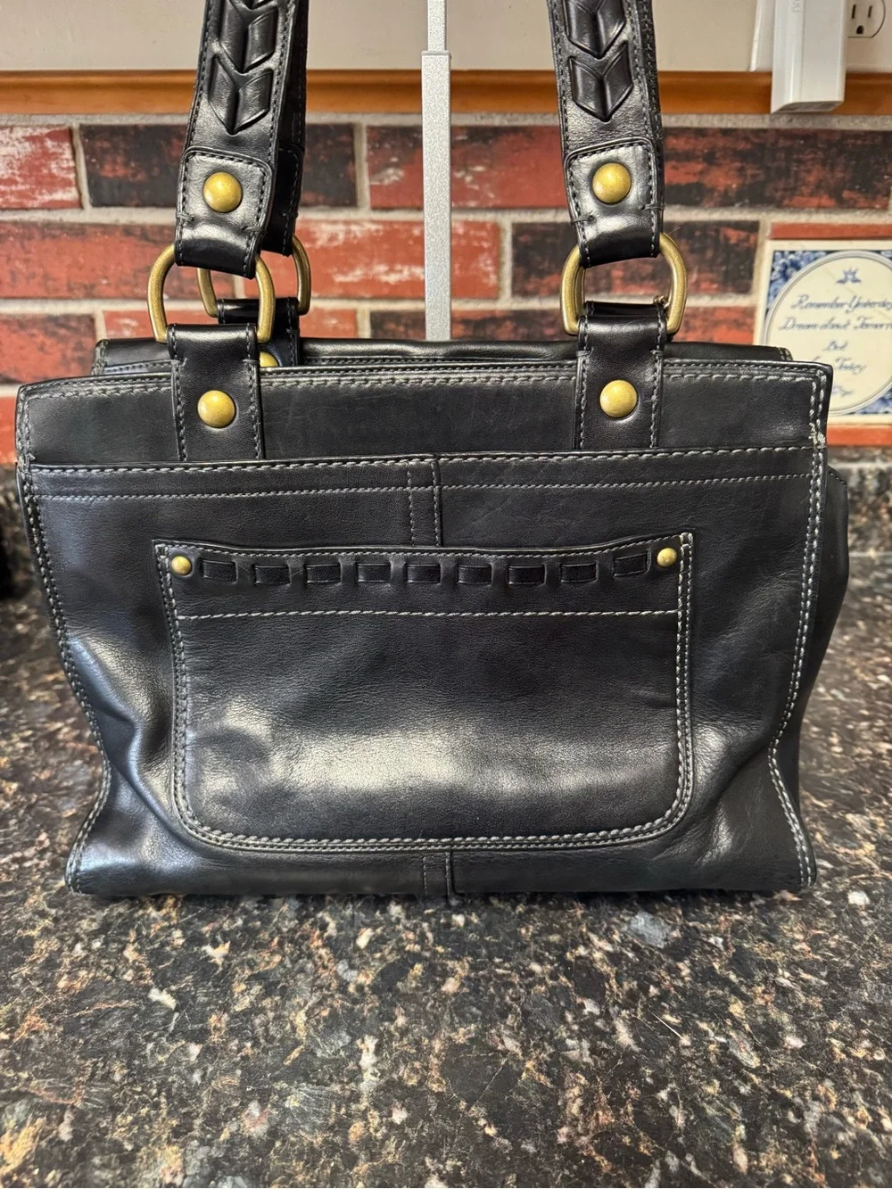 Coach Legacy Bleecker Leather Tote 11420 Black Tattersall Y2K Bag
